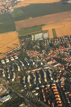 small czech city frydek from the air 