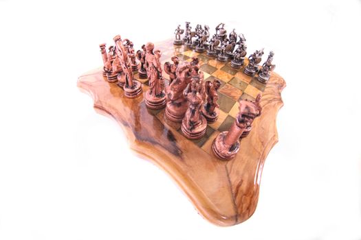 chess set on the white background