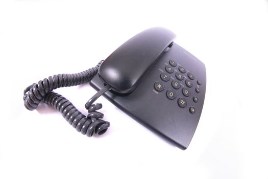 old telephone on the white background