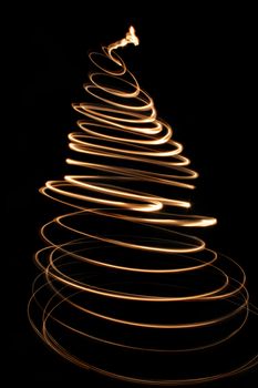 nice xmas tree isolated on the black background