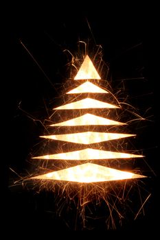 nice xmas tree isolated on the black background