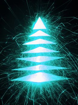 nice xmas tree isolated on the black background