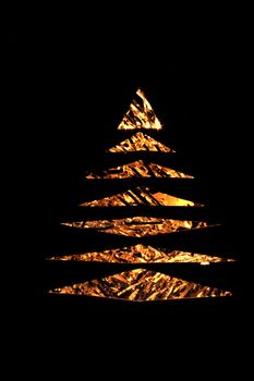 nice xmas tree isolated on the black background