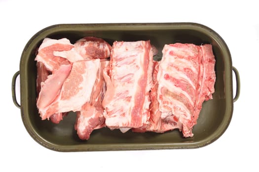 fresh raw meat isolated on the white background