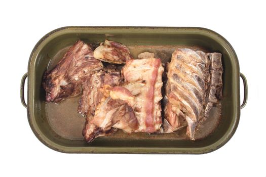 grilled meat isolated on the white background