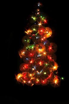 nice xmas tree from the color lights and cd-rom