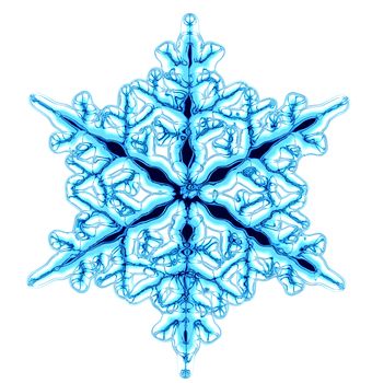 abstract blue snowflake isolated on the white background