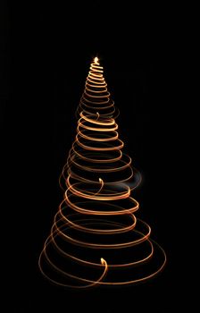 christmas tree isolated on the black background