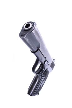 old hand  gun isolated on the white background