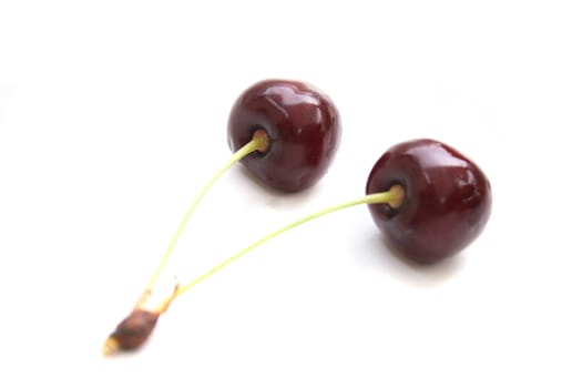 nice cherries isolated on the white background