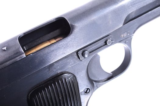 old hand  gun isolated on the white background