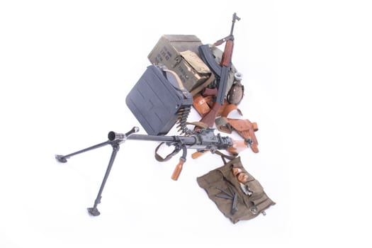 automatic gun isolated on the white background