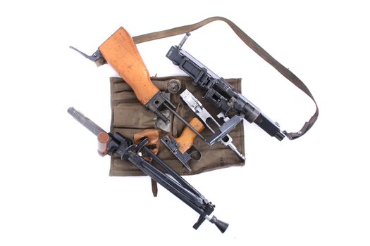 automatic gun isolated on the white background