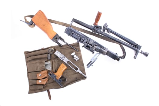 automatic gun isolated on the white background