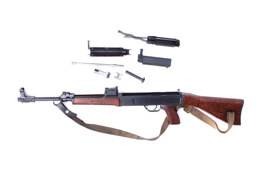 automatic gun isolated on the white background