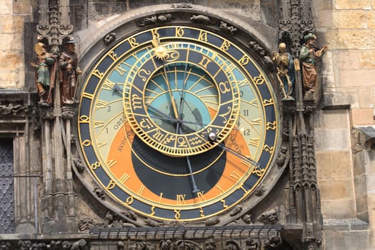 old clock (detail of most populat tower in Prague)