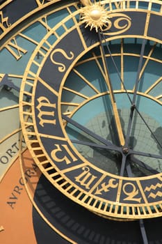 old clock (detail of most populat tower in Prague)