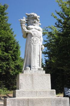 radegast statue - the symbol of beskydy mountains