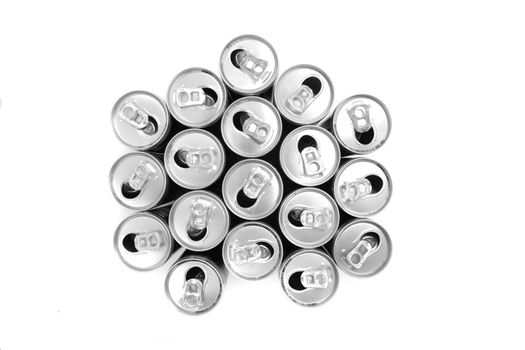 empty cans isolated on the white background