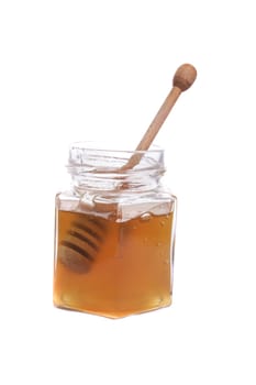 fresh honey isolated on the white background