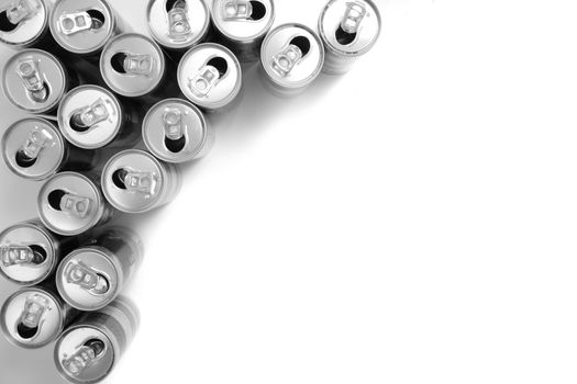 empty cans isolated on the white background