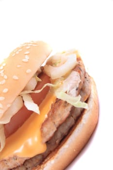 fresh hamburger isolated on the white background