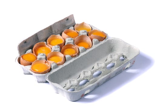 fresh open eggs as natural food background