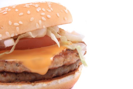 fresh hamburger isolated on the white background