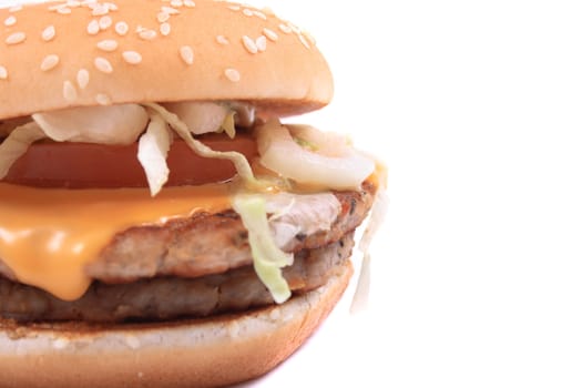 fresh hamburger isolated on the white background 