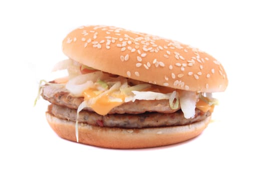 fresh hamburger isolated on the white background