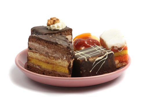 sweet czech desserts on the white background