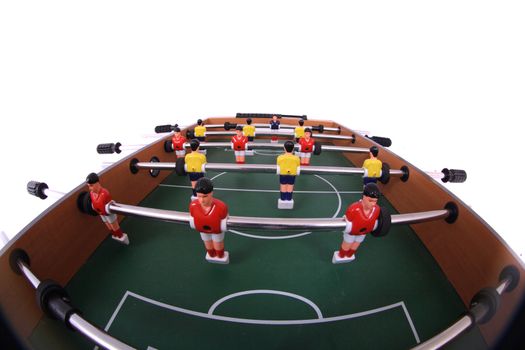  table soccer with players isolated on the white background