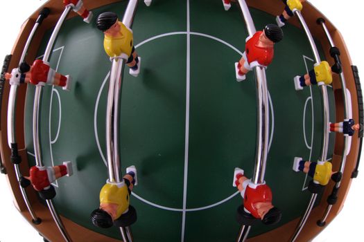 table soccer with players isolated on the white background