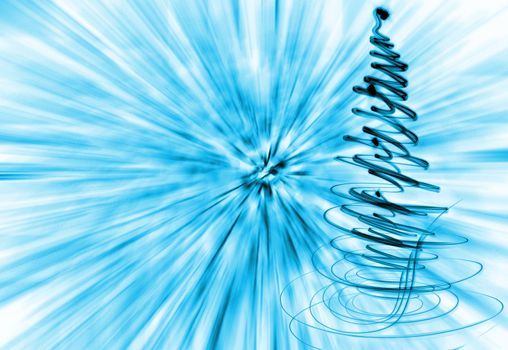 nice xmas forest on the blue  background
