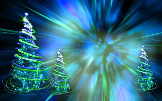 xmas treeses (lights) on the color background