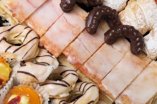 fresh different deserts background from the party 