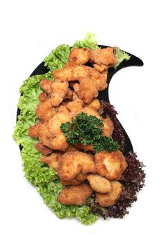 typical czech snitzels on the white background