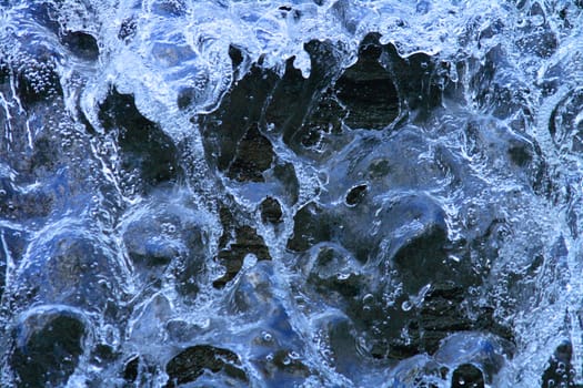 blue water texture on the black background