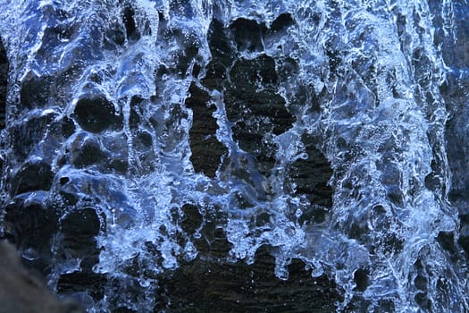 blue water texture on the black background