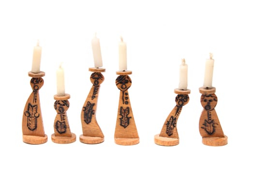 nice xmas candlesticks isolated on the white background