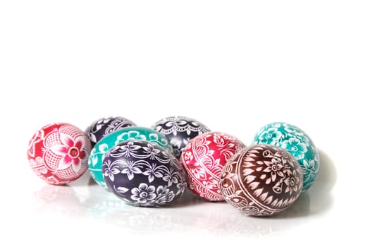 easter eggs isolated on the white background