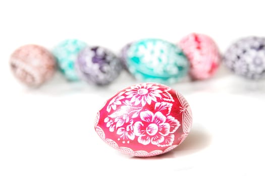easter eggs from the czech republic on the white background