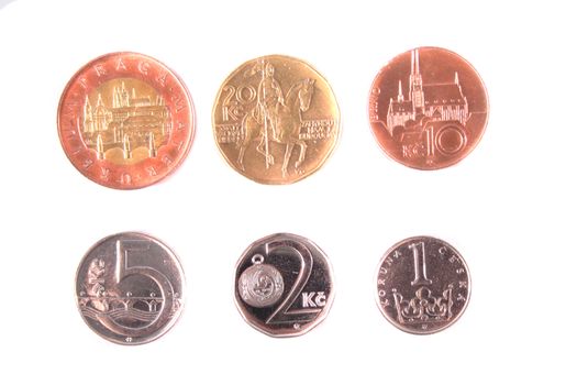original czech money crowns (not euro)  as finance background
