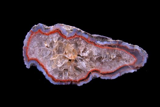 nice color agate isolated on the black background