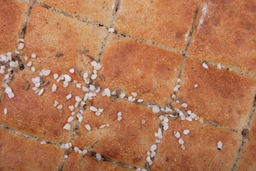 czech bread with salt as food background