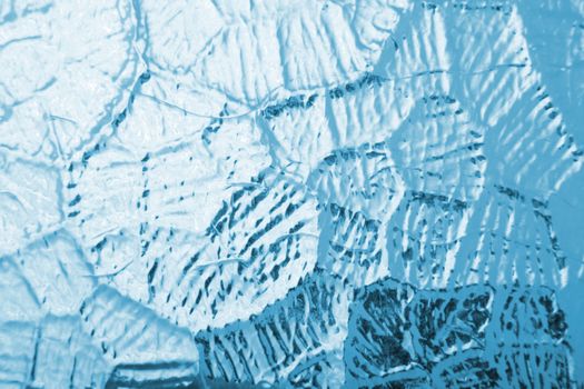 very nice blue ice background from the glass