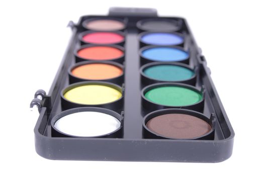 watercolors in black isolated on the white background