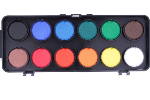 watercolors in black isolated on the white background