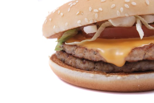 nice hamburger isolated on the white background