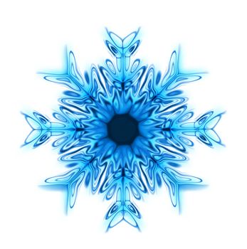 blue snow star generated by the computer 